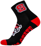 NC State Wolfpack Black Quarter Socks