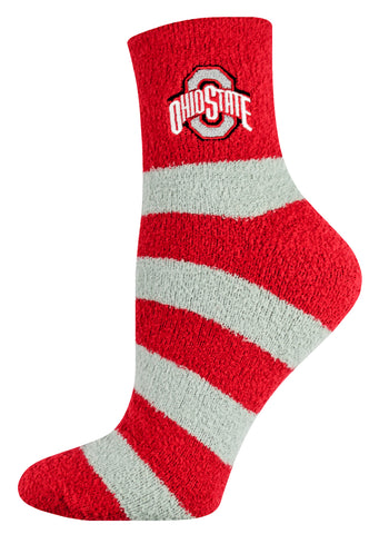 Ohio State Buckeyes Stripe Fuzzy Socks