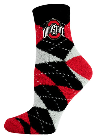 Ohio State Buckeyes Argyle Fuzzy Socks