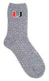 Miami Hurricanes Women's Lounge Socks - (2 Pack)