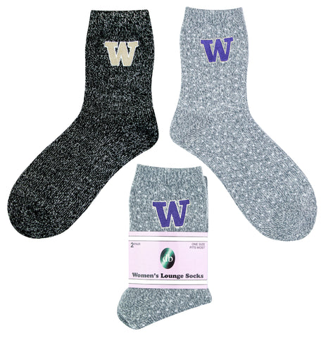 Washington Huskies Women's Lounge Socks - (2 Pack)