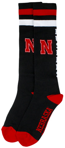 Nebraska Cornhuskers Black Tube Socks