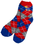 Kansas Jayhawks Argyle Fuzzy Socks