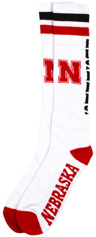 Nebraska Cornhuskers White Tube Socks