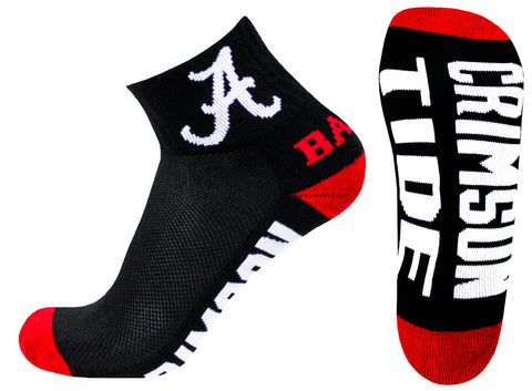 Alabama Crimson Tide Black Quarter Socks