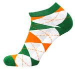 Irish Argyle No Show Footie Socks