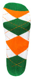 Irish Argyle No Show Footie Socks